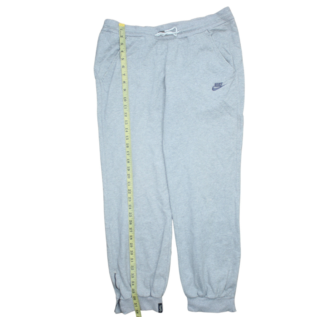 Nike Womens Grey L Sweatpants Tapered Fleece Casual Trousers