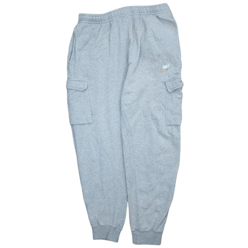 Nike Women's Grey Cargo Jogger Trousers Large Fleece Regular Fit