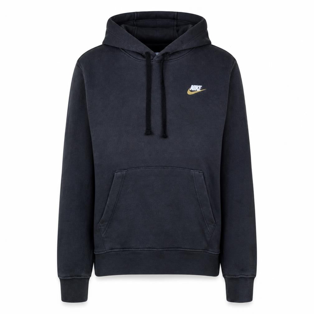 Front view of Nike Women Black XS Pullover Hoodie with Logo and Pockets