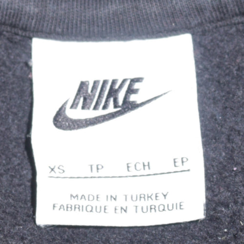 Nike Women Black XS Pullover Hoodie with Logo and Pockets