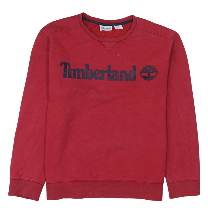 Timberland Men's Red XL Pullover Crew Neck Logo Sweatshirt