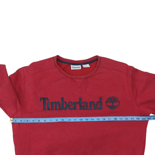 Timberland Men's Red XL Pullover Crew Neck Logo Sweatshirt