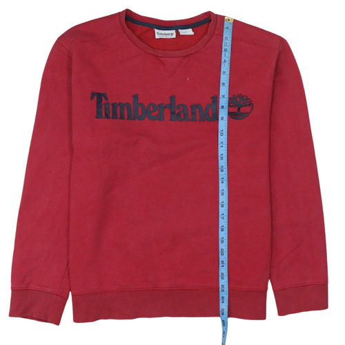 Timberland Men's Red XL Pullover Crew Neck Logo Sweatshirt