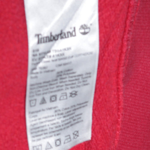 Timberland Men's Red XL Pullover Crew Neck Logo Sweatshirt