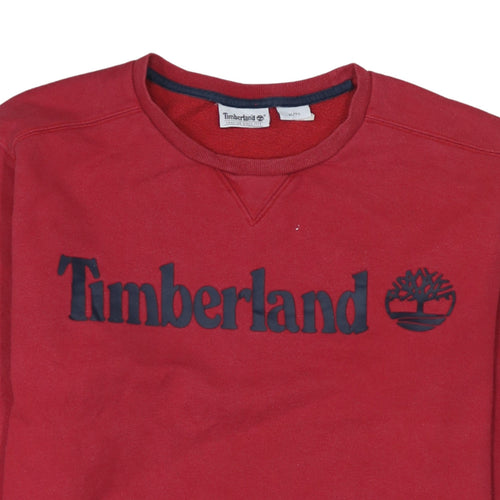 Timberland Men's Red XL Pullover Crew Neck Logo Sweatshirt