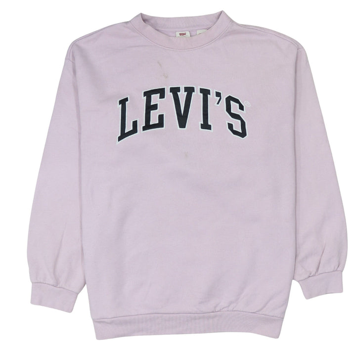 Levi's Womens Lilac Logo Pullover Sweatshirt L Crew Neck