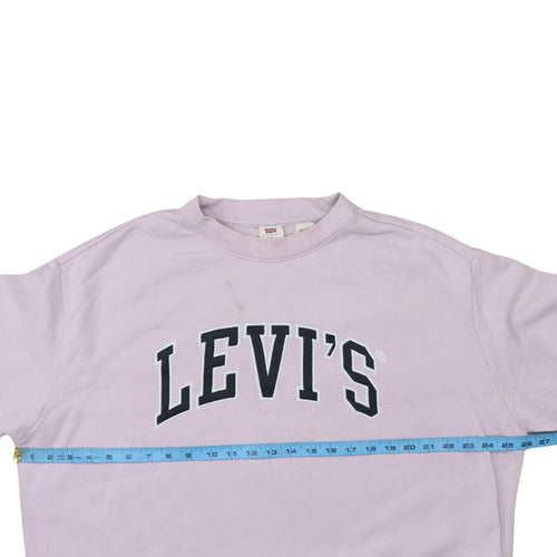 Levi's Womens Lilac Logo Pullover Sweatshirt L Crew Neck