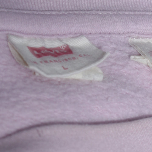 Levi's Womens Lilac Logo Pullover Sweatshirt L Crew Neck