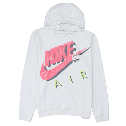 Nike Women’s White Hoodie Large Graphic Print Pullover Cotton Blend