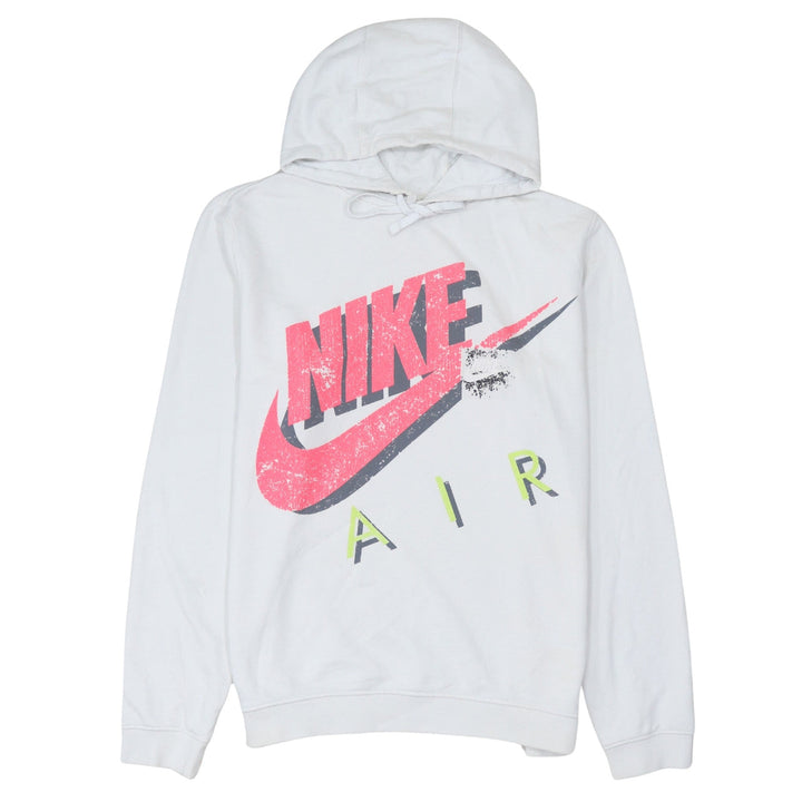 Nike Women’s White Hoodie Large Graphic Print Pullover Cotton Blend