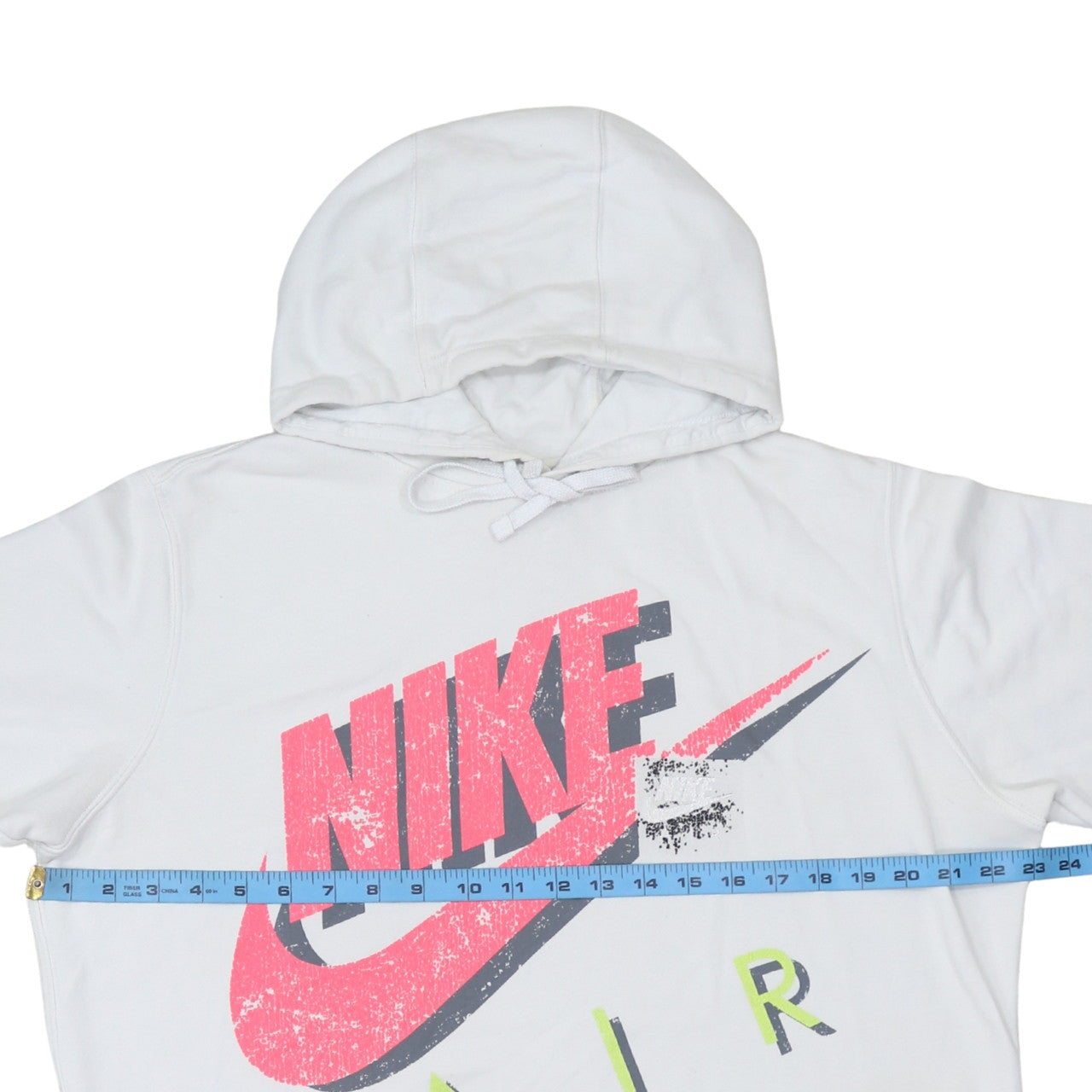 Nike Women’s White Hoodie Large Graphic Print Pullover Cotton Blend
