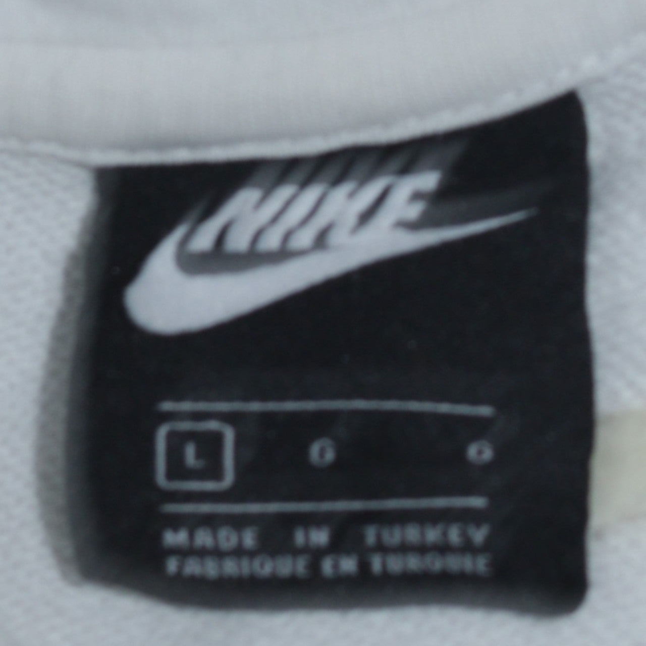 Nike Women’s White Hoodie Large Graphic Print Pullover Cotton Blend