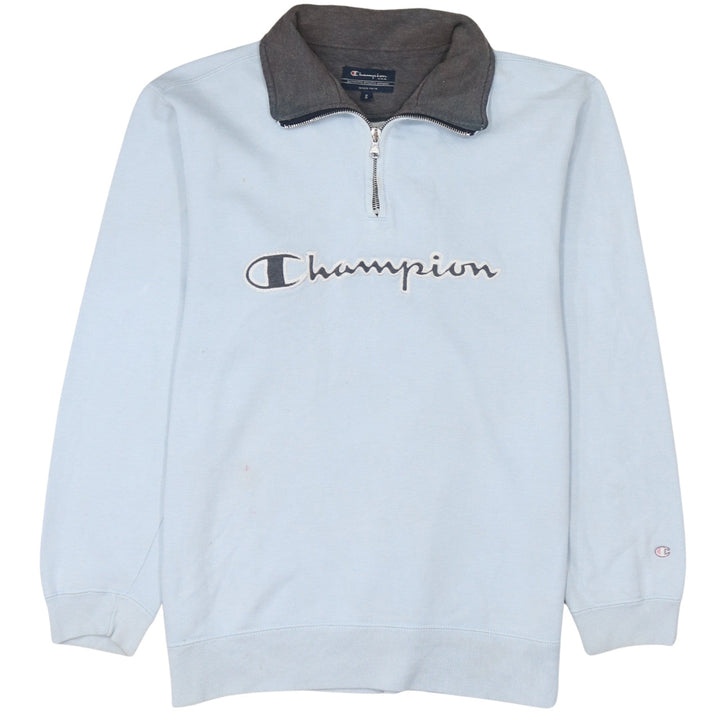 Champion Men's Blue 1/4 Zip Pullover Sweatshirt Size S