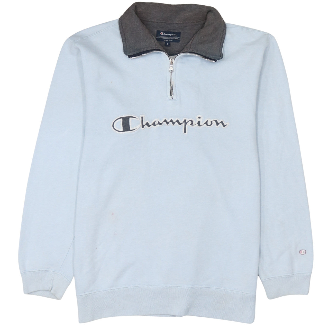 Champion Men's Blue 1/4 Zip Pullover Sweatshirt Size S