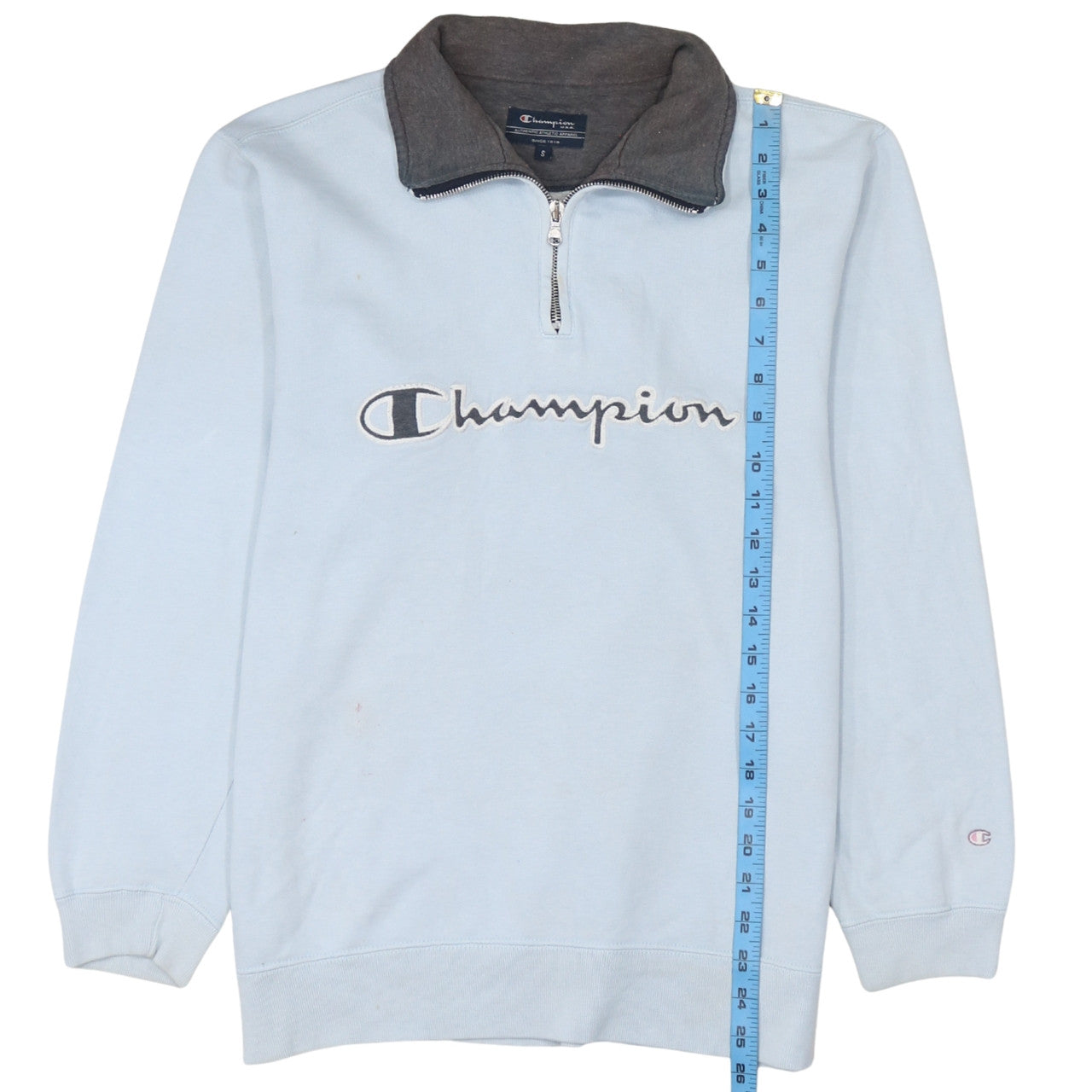 Champion Men's Blue 1/4 Zip Pullover Sweatshirt Size S