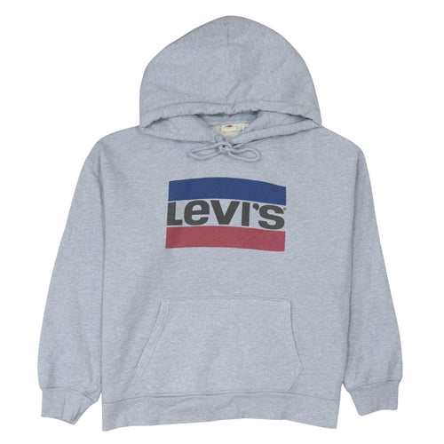 Levi's Men's Grey XL Pullover Hoodie with Logo Print