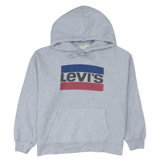 Levi's Men's Grey XL Pullover Hoodie with Logo Print