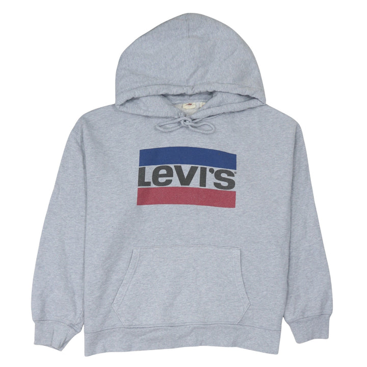 Levi's Men's Grey XL Pullover Hoodie with Logo Print