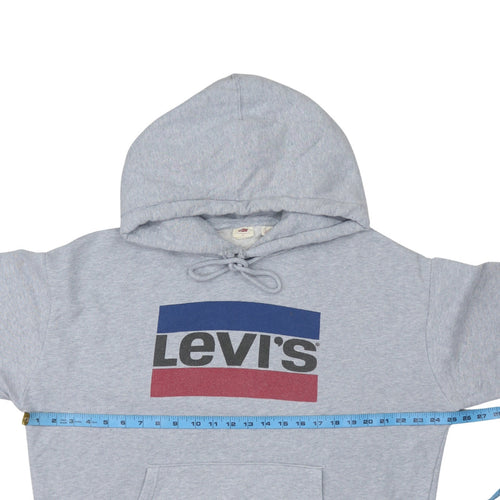 Levi's Men's Grey XL Pullover Hoodie with Logo Print