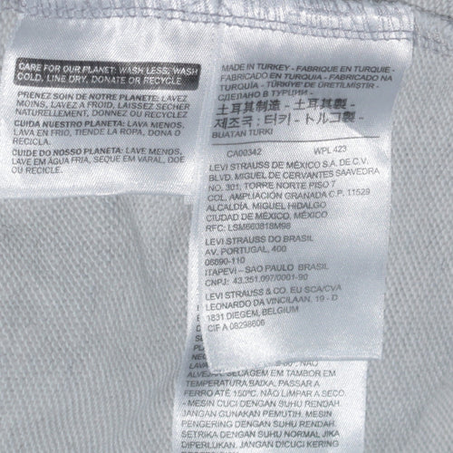 Levi's Men's Grey XL Pullover Hoodie with Logo Print