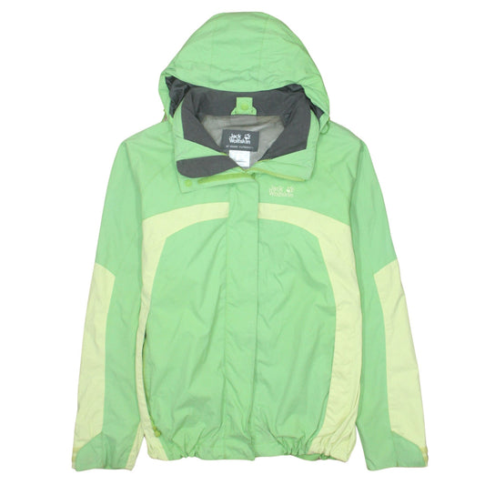 Jack Wolfskin Women's Green Waterproof Hooded Rain Jacket Size 16