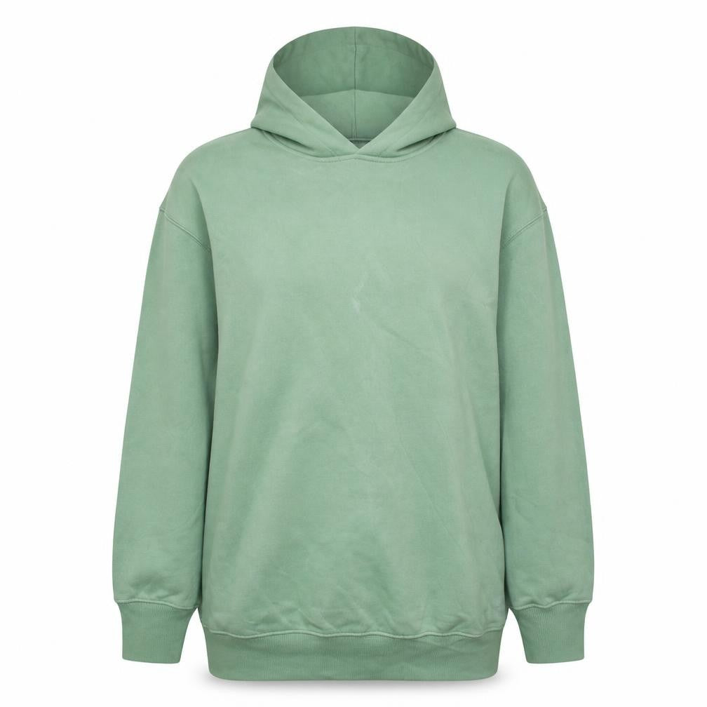 Front view of Nike Women's Green Pullover Hoodie M Relaxed Fit Cotton Blend