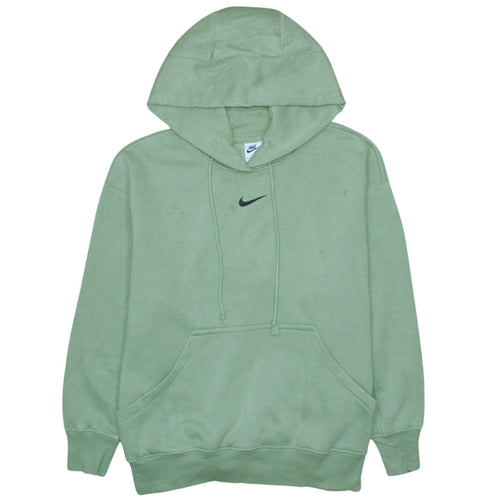 Nike Women's Green Pullover Hoodie M Relaxed Fit Cotton Blend