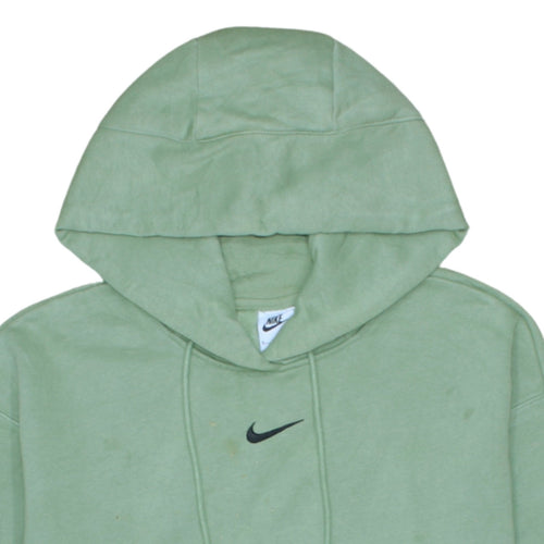 Nike Women's Green Pullover Hoodie M Relaxed Fit Cotton Blend