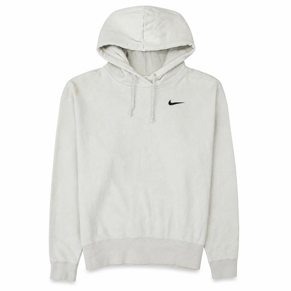 Front view of Nike Women’s White XS Pullover Hoodie Cotton Blend Sweatshirt