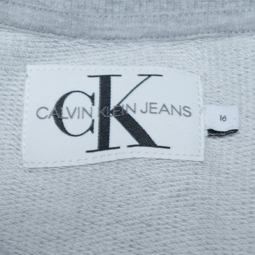 Calvin Klein Jeans Women's Grey Size 16 Logo T-Shirt Dress