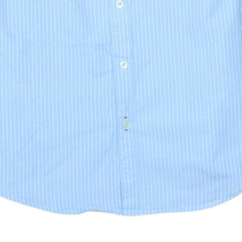 Napapijri Men's Blue Striped Button-Down Cotton Shirt Size S
