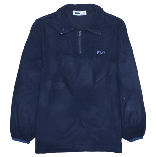 Fila Men's Blue Fleece 1/4 Zip Pullover Sweatshirt M