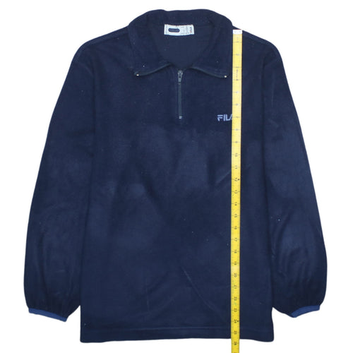 Fila Men's Blue Fleece 1/4 Zip Pullover Sweatshirt M
