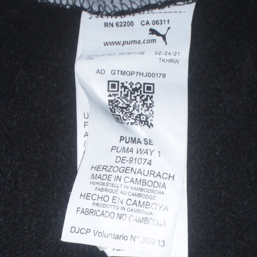 Puma Men’s Black Yellow White Colour Block Pullover Hoodie Small