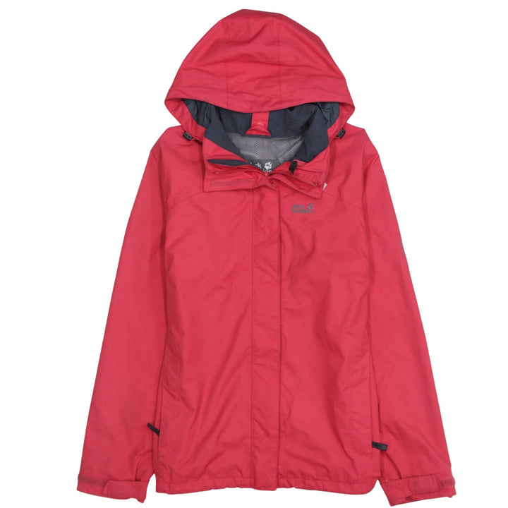 Jack Wolfskin Women's Red Waterproof Hooded Rain Jacket Size 14/16