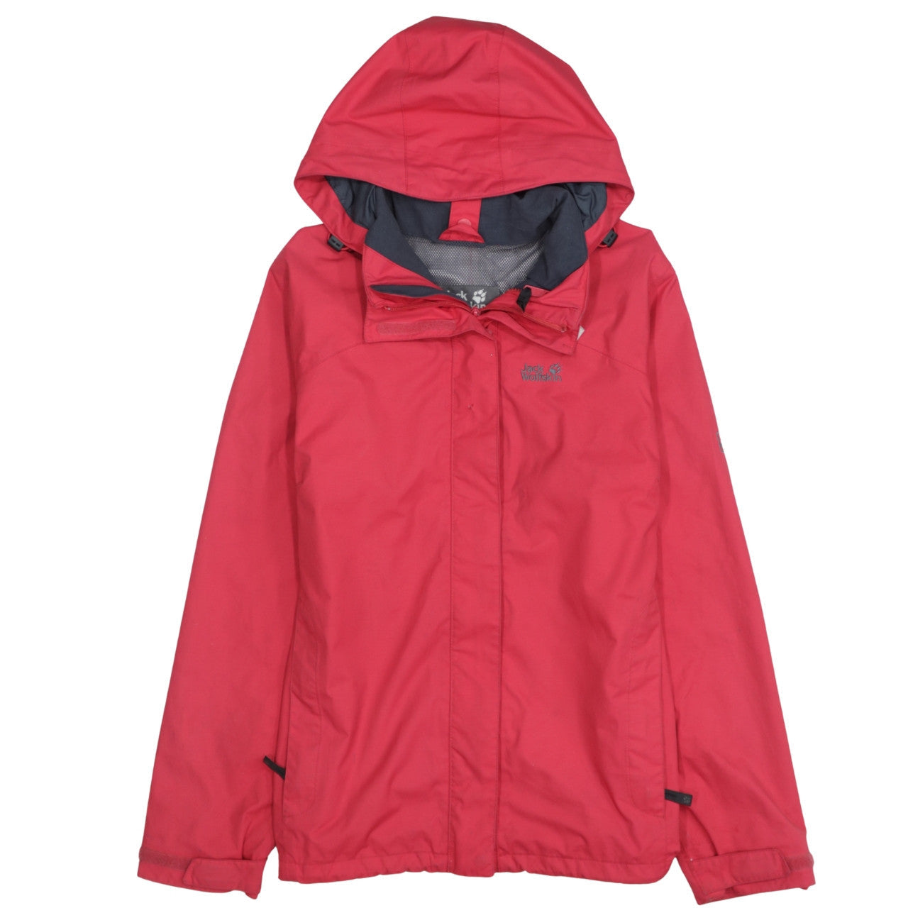 Jack Wolfskin Women's Red Waterproof Hooded Rain Jacket Size 14/16