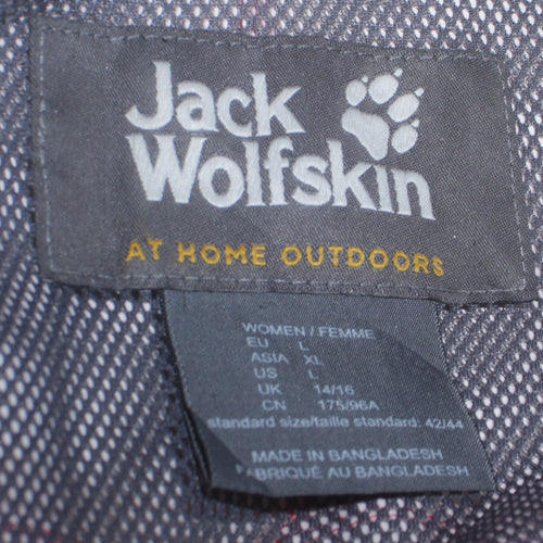 Jack Wolfskin Women's Red Waterproof Hooded Rain Jacket Size 14/16