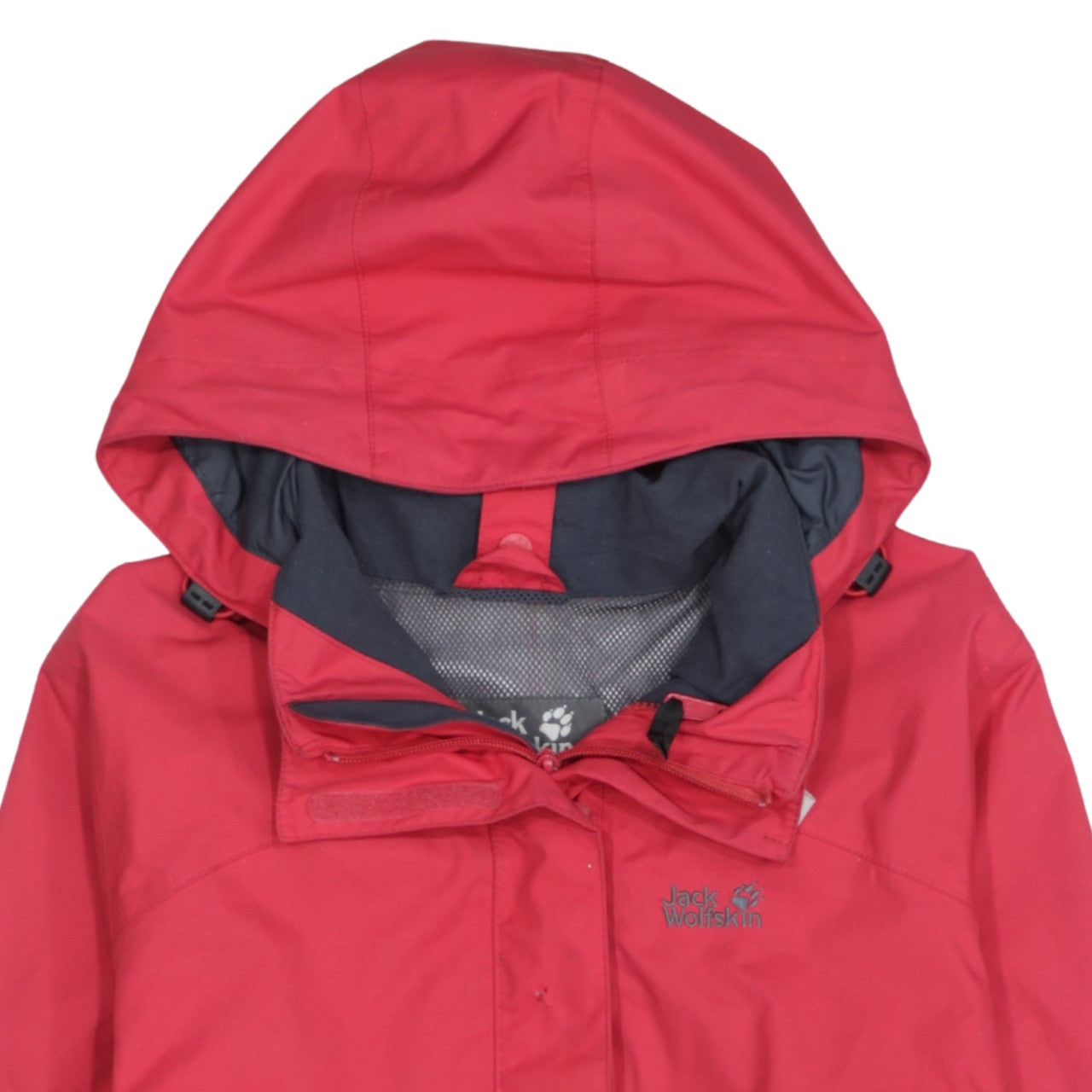 Jack Wolfskin Women's Red Waterproof Hooded Rain Jacket Size 14/16