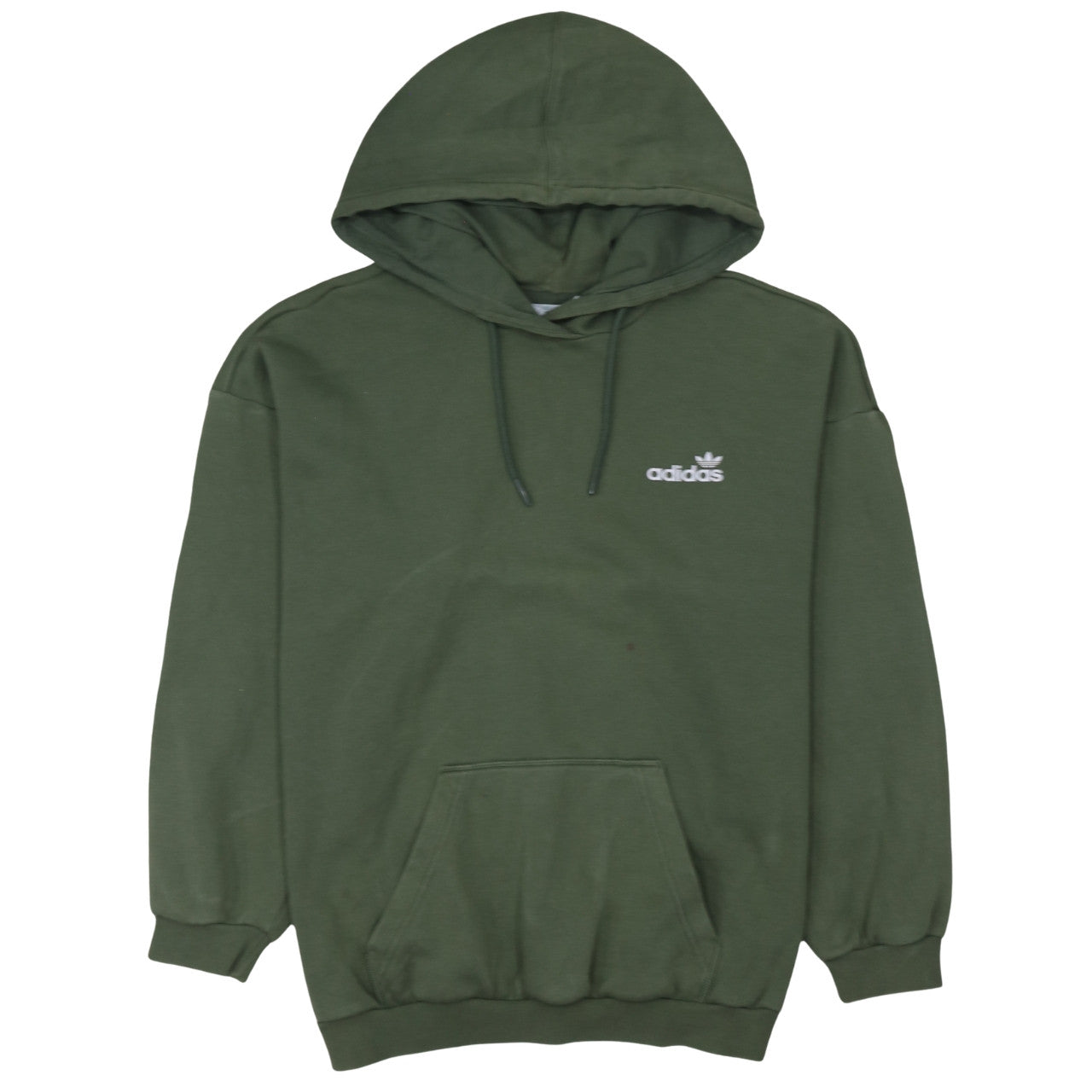Adidas Womens Green Pullover Hoodie Size 12 Logo Print Casual Sweatshirt