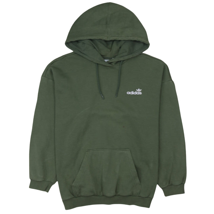 Adidas Womens Green Pullover Hoodie Size 12 Logo Print Casual Sweatshirt