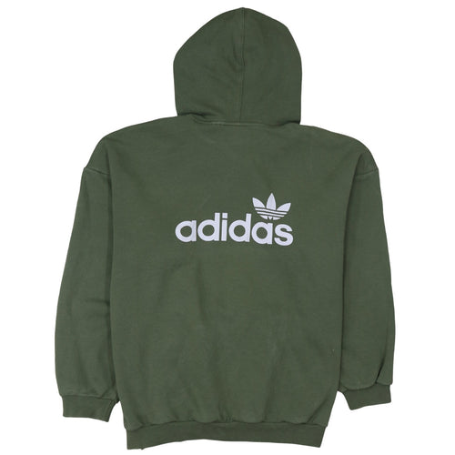 Adidas Womens Green Pullover Hoodie Size 12 Logo Print Casual Sweatshirt