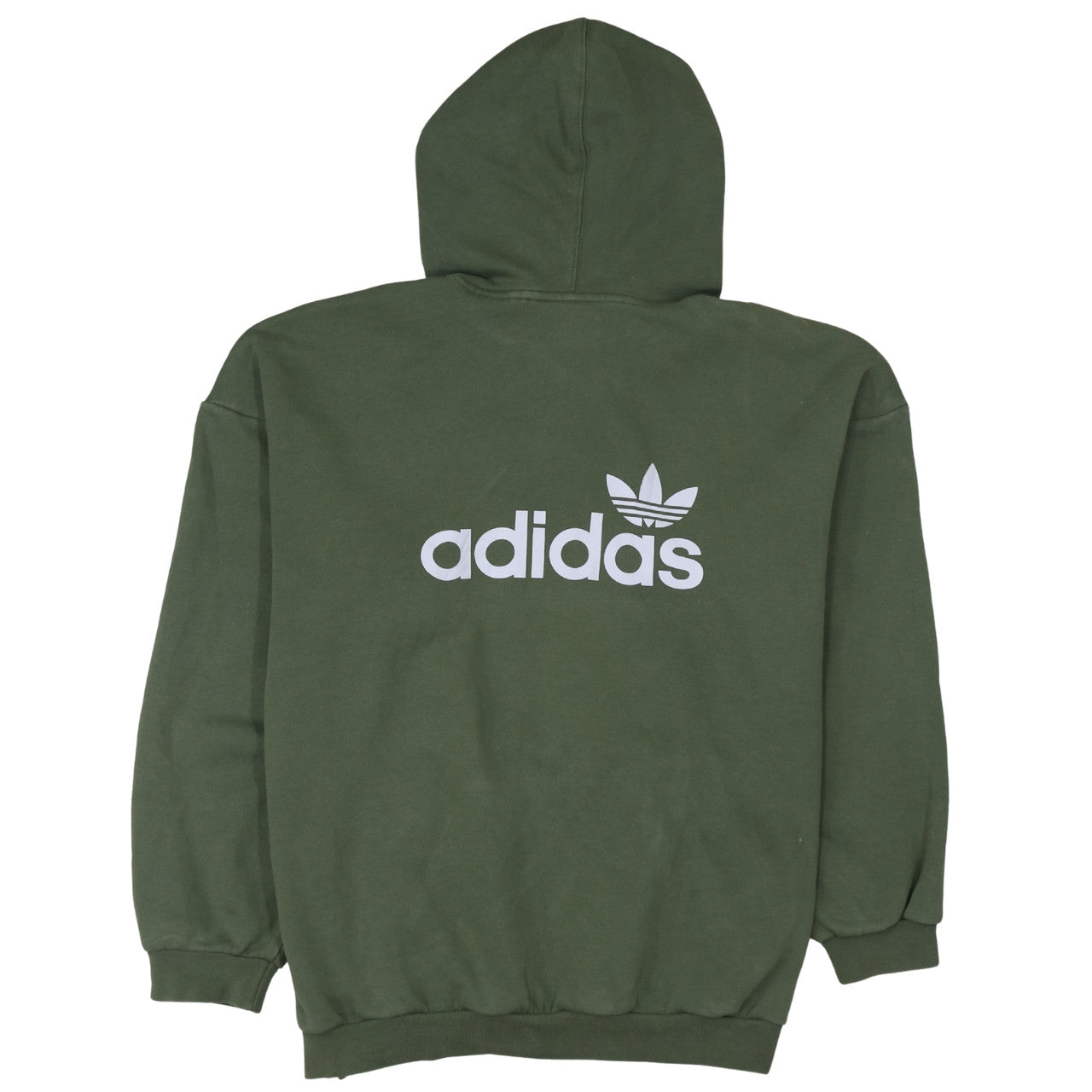 Adidas Womens Green Pullover Hoodie Size 12 Logo Print Casual Sweatshirt