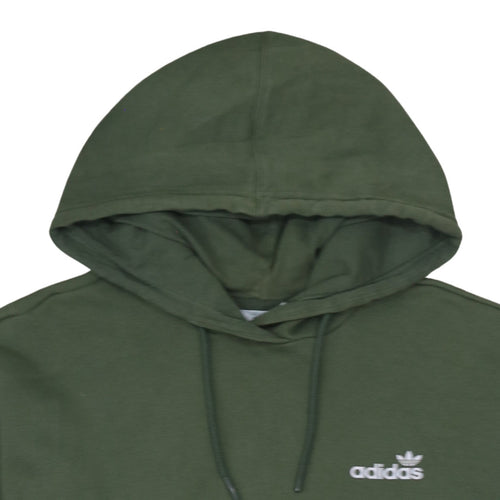 Adidas Womens Green Pullover Hoodie Size 12 Logo Print Casual Sweatshirt