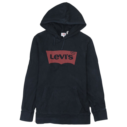 Levi's Womens Black Medium Pullover Hoodie with Logo Print