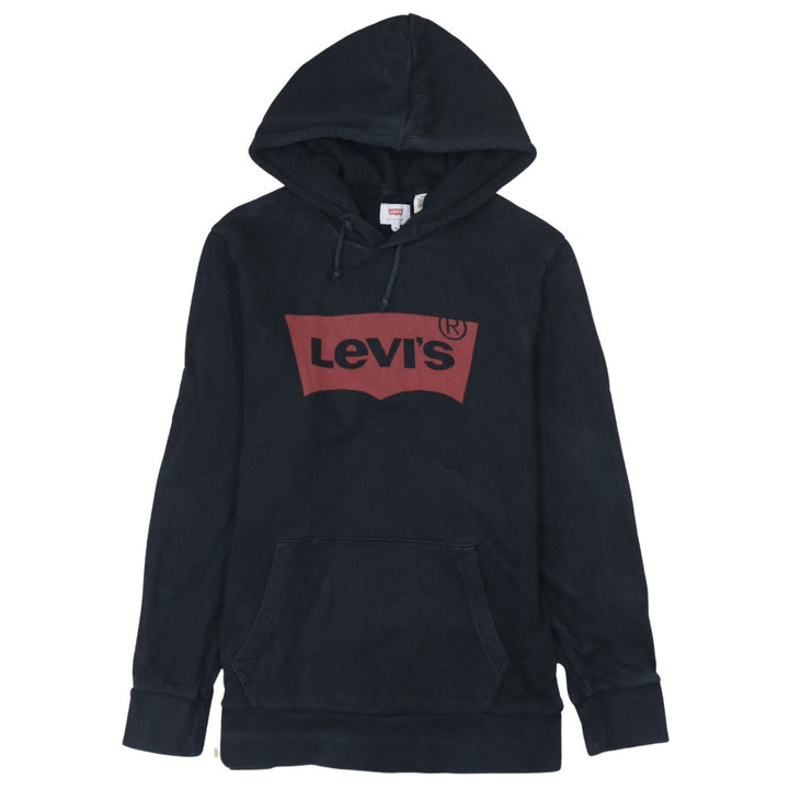 Levi's Womens Black Medium Pullover Hoodie with Logo Print