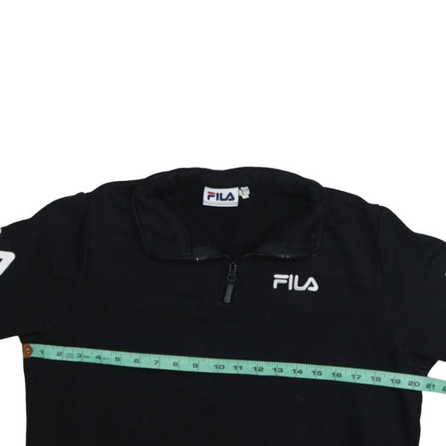Fila Women Black XS Half Zip Sweatshirt Logo Embroidered Pullover