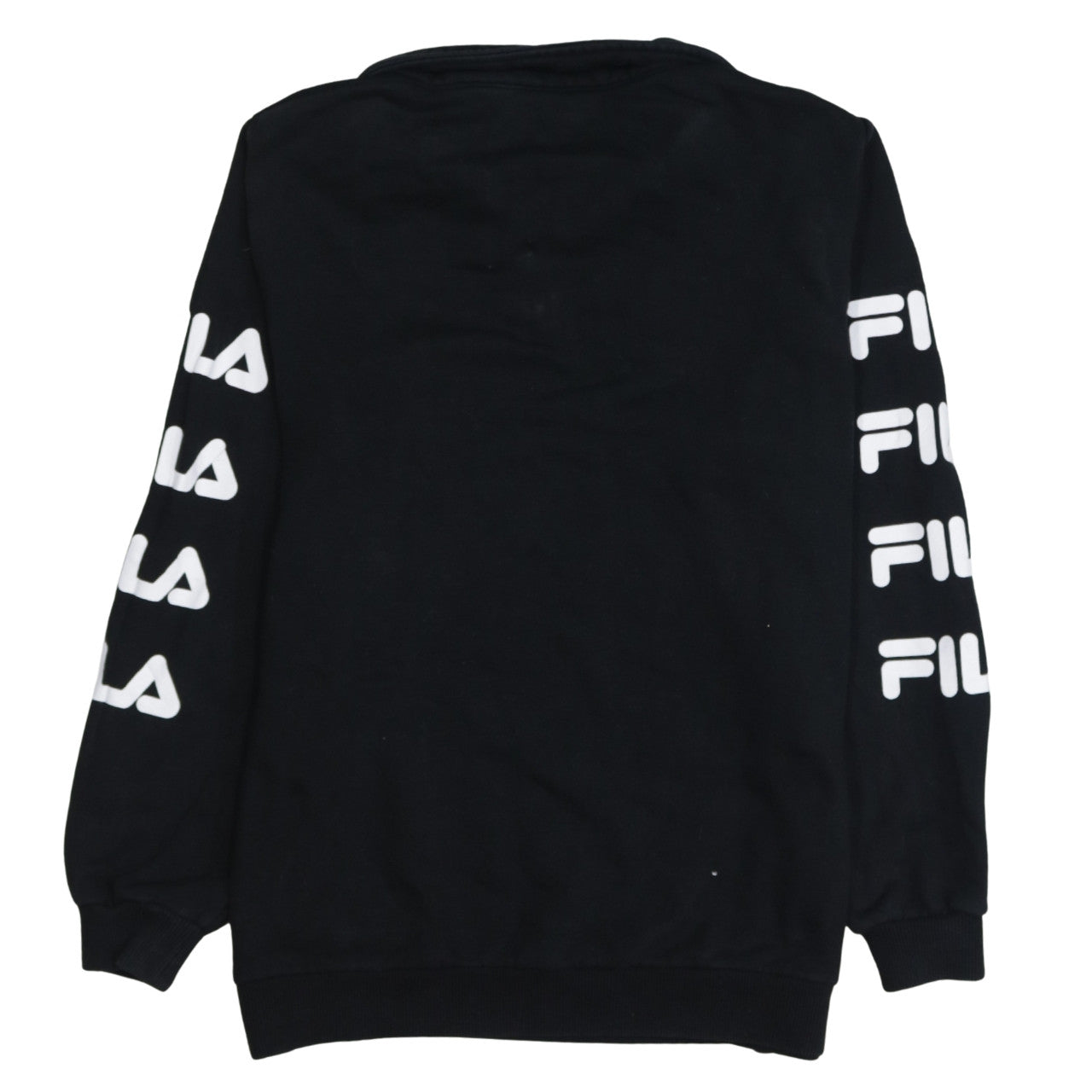 Fila Women Black XS Half Zip Sweatshirt Logo Embroidered Pullover