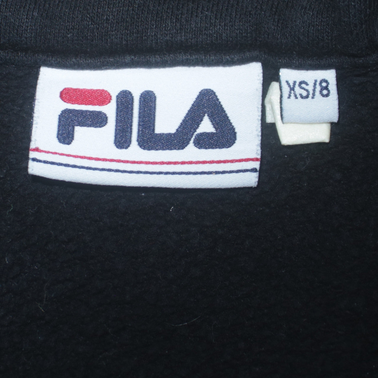 Fila Women Black XS Half Zip Sweatshirt Logo Embroidered Pullover