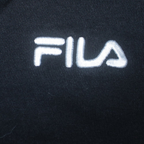 Fila Women Black XS Half Zip Sweatshirt Logo Embroidered Pullover