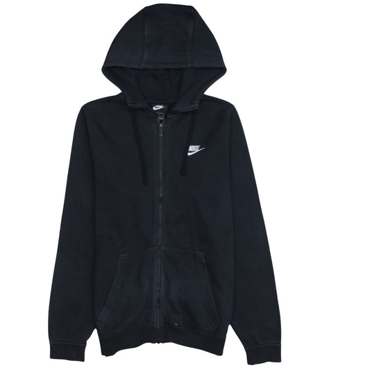Nike Men's Black Full Zip Hoodie Small Cotton Fleece